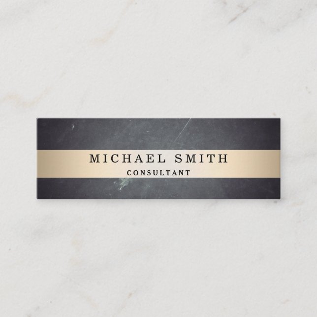 Carte De Visite Mini Personnalisez Black Chalkboard Faux Gold Stried (Devant)