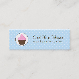 Carte De Visite Mini Petit gâteau rose et Brown de point de polka