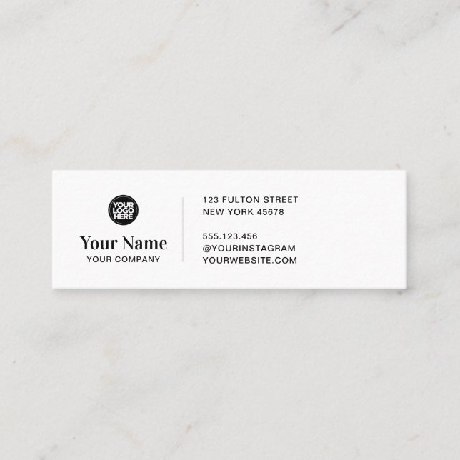 Carte De Visite Mini Petit logo d'entreprise personnalisé simple modern (Devant)