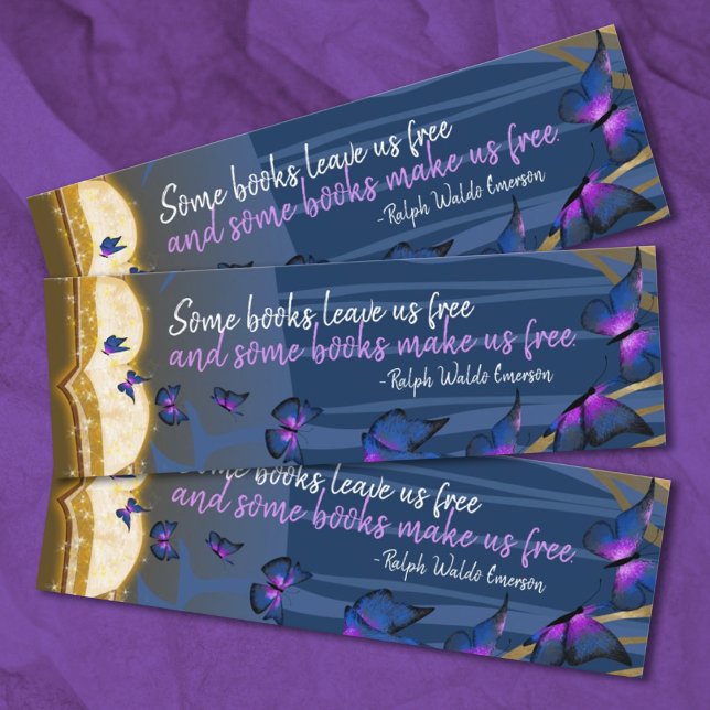 Carte De Visite Mini Petit Signet, Forêt Misty, Papillons (blue purple book marks gifts for birthday guests party favors for girls birthday)