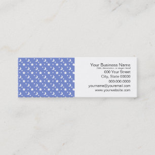 Carte De Visite Mini Petits motifs d'étoiles et de lunes sur fond bleu