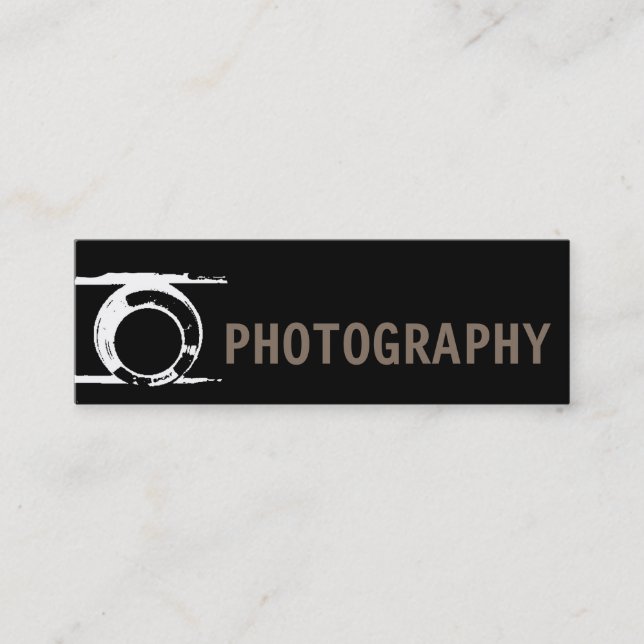 Carte De Visite Mini Photographe noir parfait (Devant)