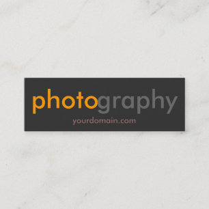 Carte De Visite Mini Photographe unique en gris orange mince