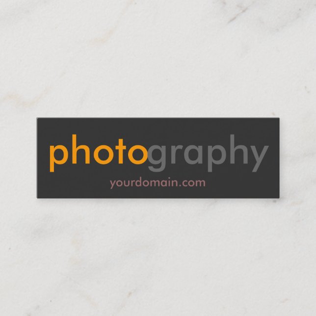 Carte De Visite Mini Photographe unique en gris orange mince (Devant)