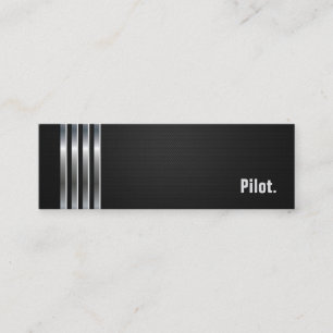 Carte De Visite Mini Pilote - Bandes d'argent noir