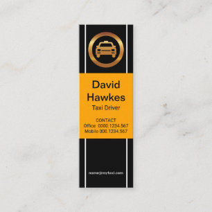 Carte De Visite Mini Pilote de taxi Plain jaune simple