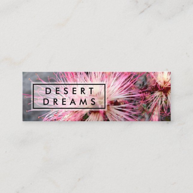 Carte De Visite Mini Pink Desert Fairy Duster Fleur sauvage Photo Voyag (Devant)