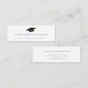 Carte De Visite Mini Plafond d'obtention de diplôme Moderne Simple Purp