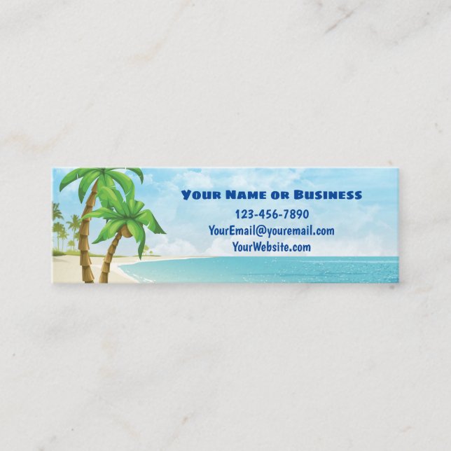 Carte De Visite Mini Plage et palmiers Tropical (Devant)