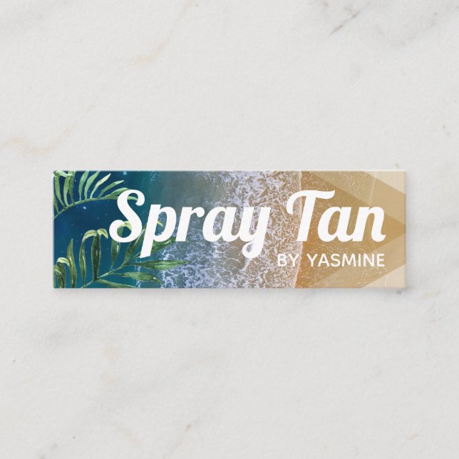 Carte De Visite Mini Plage Moderne Relaxante Tan De Plage Mobile Spray (Devant)