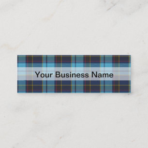 Carte De Visite Mini Plaid bleu tartan