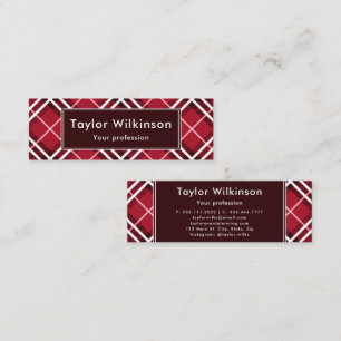 Carte De Visite Mini Plaid Rouge