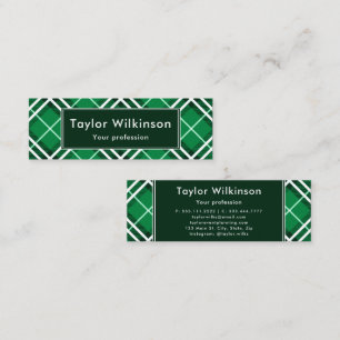 Carte De Visite Mini Plaid Vert