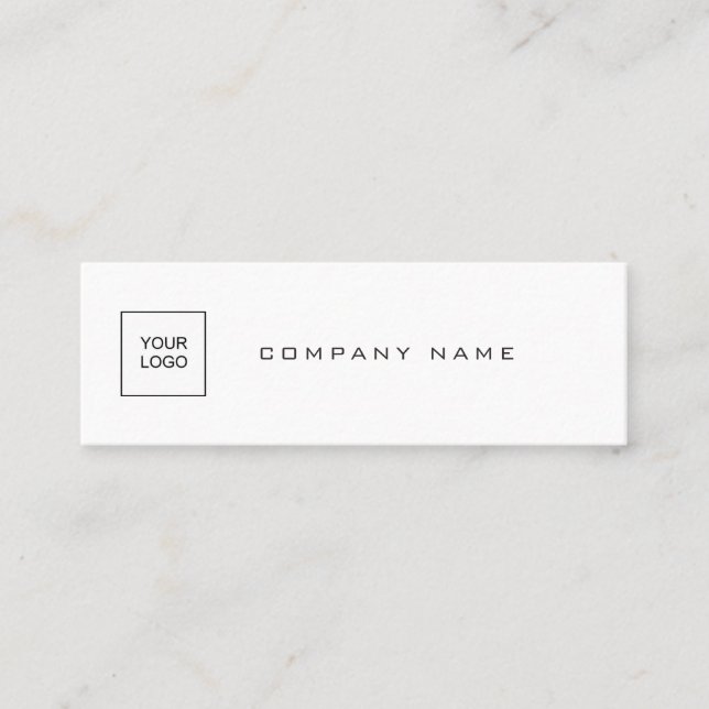 Carte De Visite Mini Plaine simple moderne élégante avec Logo Company (Devant)