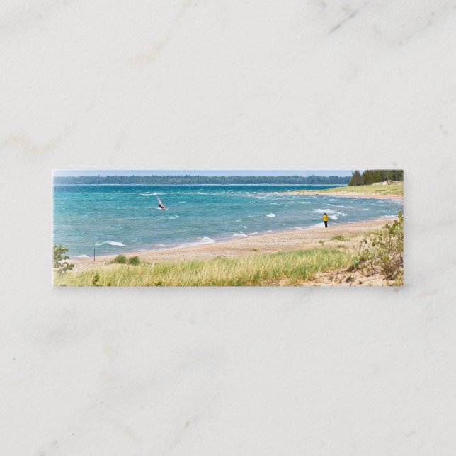 Carte De Visite Mini Planche à voile sur le lac Michigan (Devant)