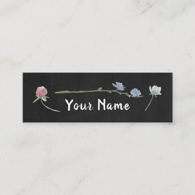 Carte De Visite Mini Plancher floral sauvage, Signet (Devant)