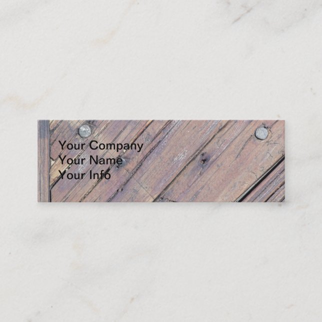 Carte De Visite Mini Plaque texturée en bois patiné (Devant)