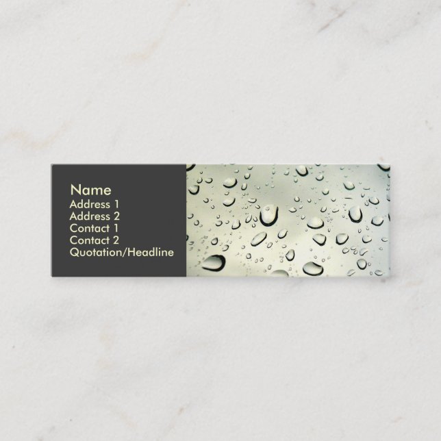 Carte De Visite Mini Pluie Sur Ma Fenêtre (Devant)
