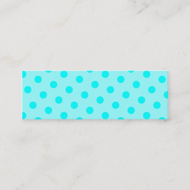 Carte De Visite Mini Points de polka Aqua (Devant)