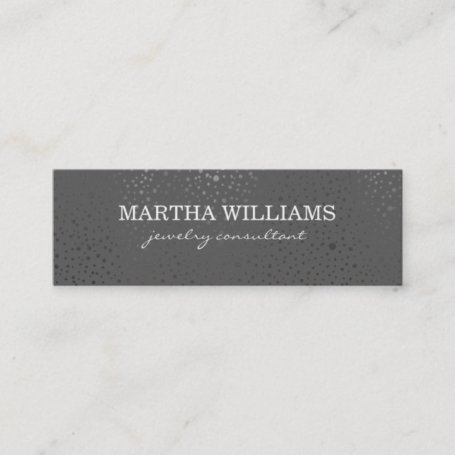 Carte De Visite Mini Points métalliques gris Motif (Devant)