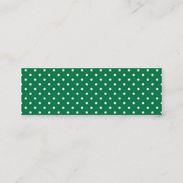 Carte De Visite Mini Points verts et blancs (Devant)