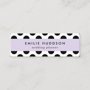 Carte De Visite Mini Pois, Motif Polka Dot, noir et blanc