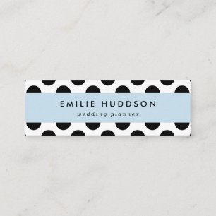 Carte De Visite Mini Pois, Motif Polka Dot, noir et blanc