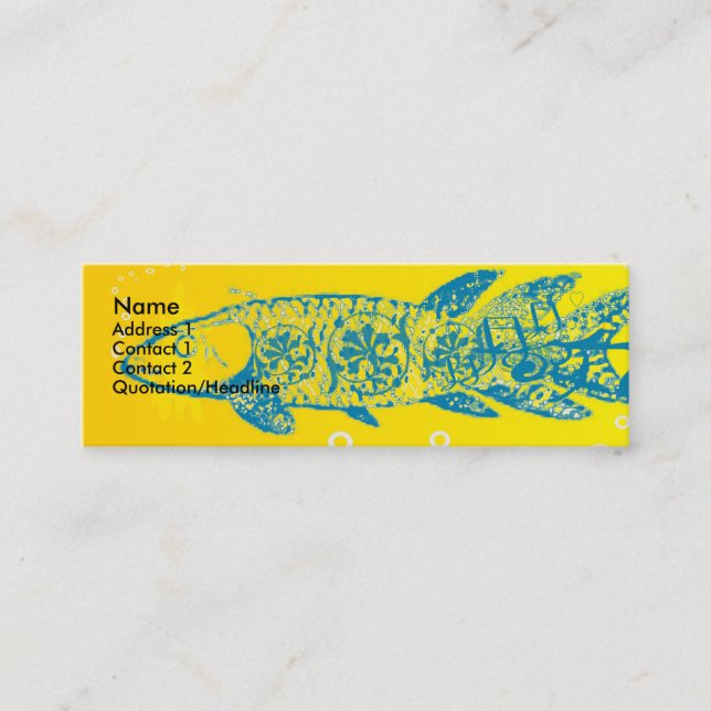 Carte De Visite Mini Poisson bleu (Devant)