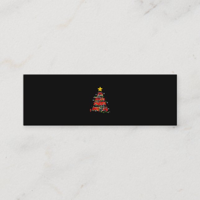 Carte De Visite Mini Pompier Camion Arbre de Noël Hommes Femmes (Devant)