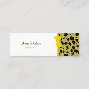 Carte De Visite Mini Poster de animal, Cheetah tacheté - Jaune noir