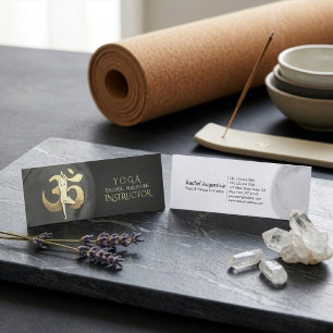 Carte De Visite Mini Posture de méditation de yoga symbole OM moderne n
