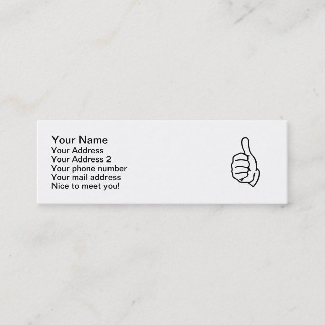 Carte De Visite Mini Pouces (Devant)