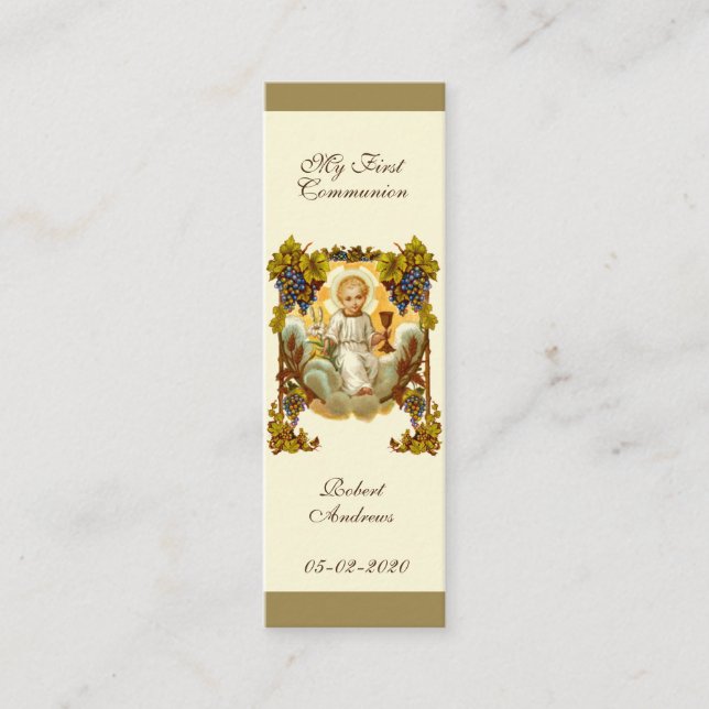 Carte De Visite Mini Première Communion Saint Jésus Souvenir (Devant)