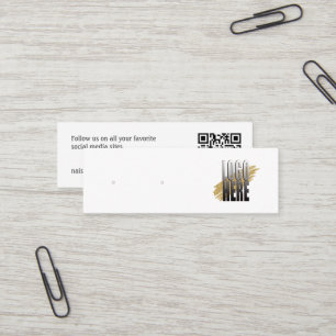Carte De Visite Mini Présentoir de boucles d'oreilles simple logo blanc