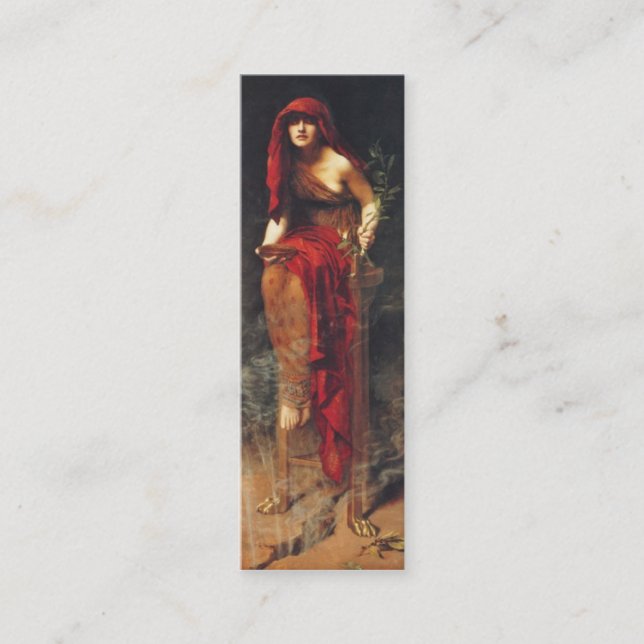 Carte De Visite Mini Prêtesse de Delphes Signet par John Maler Collier (Devant)