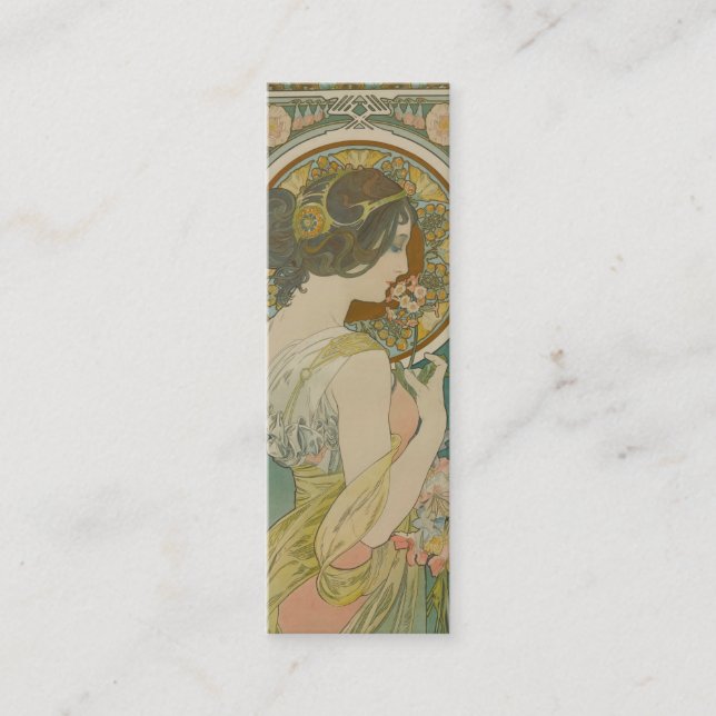 Carte De Visite Mini Primrose par Alphonse Mucha (1899) Signet (Devant)