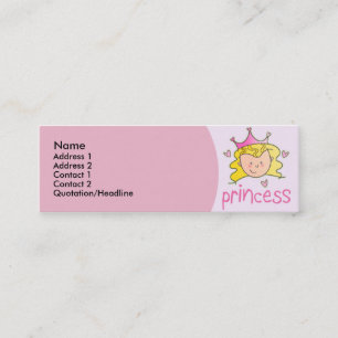 Carte De Visite Mini Princesse assez blonde Skinny Profile Cards
