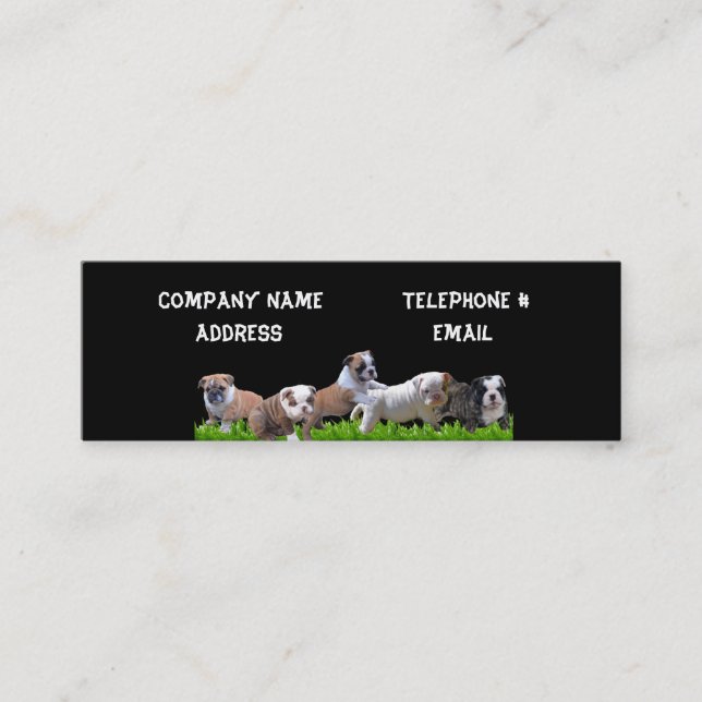 Carte De Visite Mini Produits anglais de bouledogue (Devant)