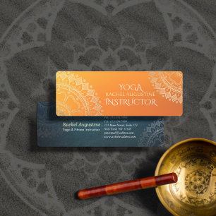Carte De Visite Mini Professeur de méditation de yoga Mandala moderne o