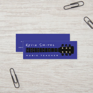 Carte De Visite Mini Professeur de Musique Moderne Bleu Cool