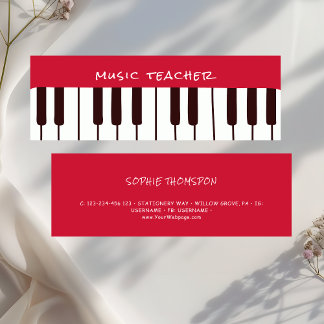 Carte De Visite Mini Professeur de musique piano cours privés