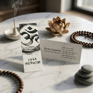Carte De Visite Mini Professeur de YOGA élégant Calligraphie Symbole ZE