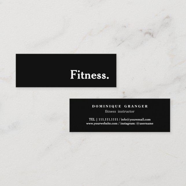 Carte De Visite Mini Professeur d'instructeur de yoga de Pilates (Devant / Derrière)