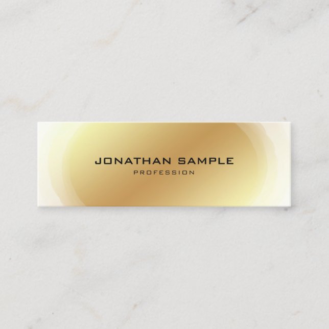 Carte De Visite Mini Professional Elite Gold Design Élégant Plain Chic (Devant)