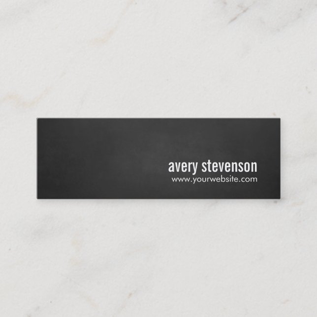 Carte De Visite Mini Professional Modern Simple Noir Chalkboard (Devant)