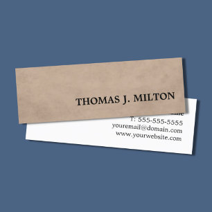 Carte De Visite Mini Professional Simple Texture Consultant Brown