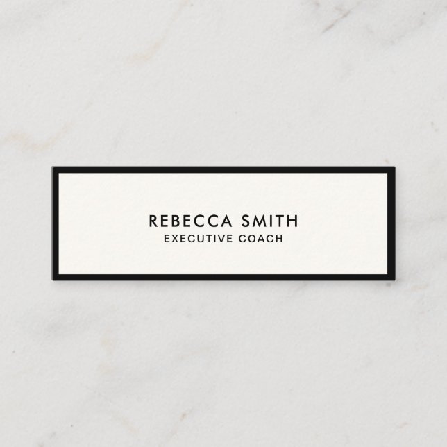 Carte De Visite Mini Professionnel Eyecatching Bold Ivory Social Media (Devant)