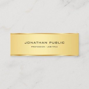 Carte De Visite Mini Professionnel Gold Elegant Simple Modèle Moderne