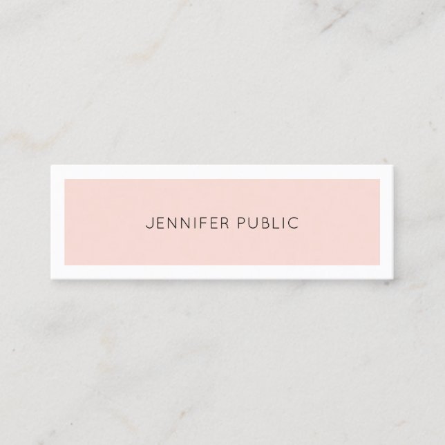 Carte De Visite Mini Professionnel Moderne Simple Design Chic Rose (Devant)