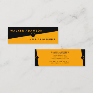 Carte De Visite Mini Professionnel Moderne Simple Orange & Noir